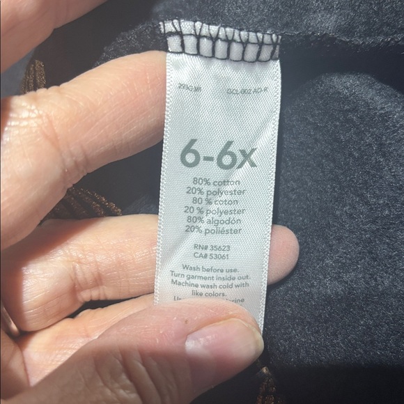 Carter’s 6 black grey gold bow sweatshirt hi low hemline nwt fleece line perfect - Picture 9 of 9